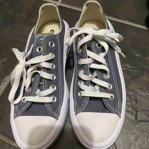 Converse Low Top Sneakers in Charcoal Gray and White